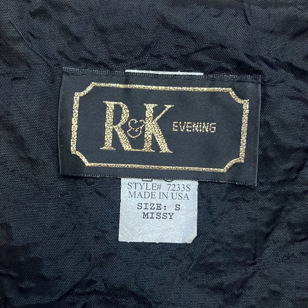 Vintage R&K Evening Velvet Crop Jacket Silver Leaf Embroidery Glam Formal Wear - Picture 6 of 8